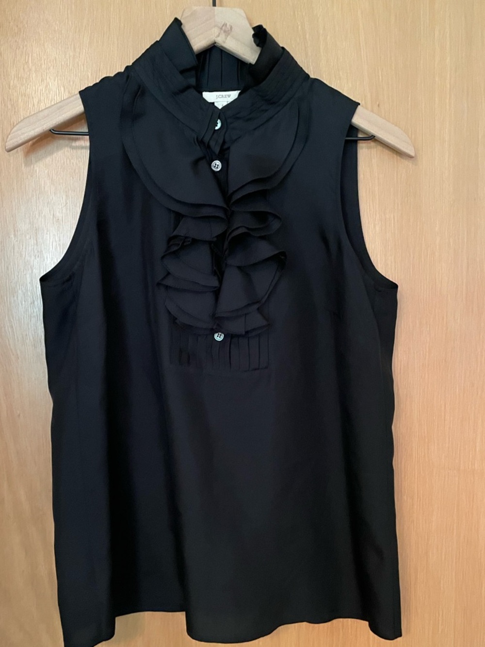 J Crew Silk Black Sleeveless Blouse Size 6/S